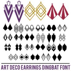 art deco earrings dingbat font