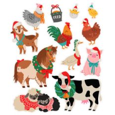 christmas farm animal stickers