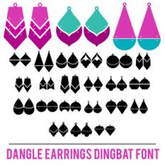 dangle earrings dingbat font