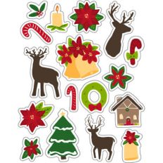 ml christmas deer and bells stickers