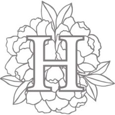 monogram floral letter h