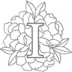 monogram floral letter i