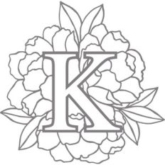 monogram floral letter k