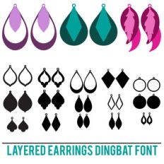 layered earrings dingbat font