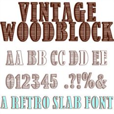 vintage woodblock font