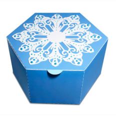 favor box with snowflake