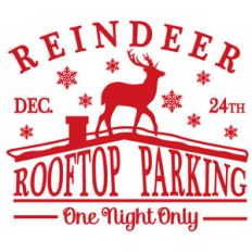 reindeer rooftop parking sign
