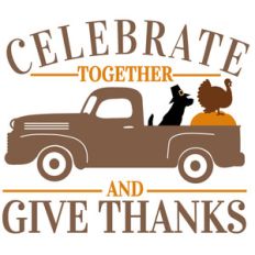 celebrate together dog and truck