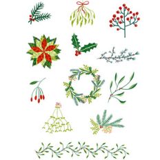 christmas foliage stickers