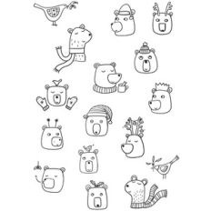 christmas bear coloring stickers