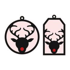 reindeer head tags