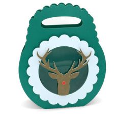 christmas reindeer circle scallop box
