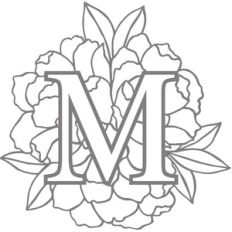 floral monogram letter m