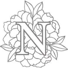 floral monogram letter n