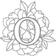floral monogram letter o