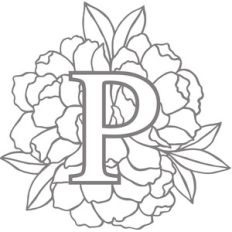 floral monogram letter p
