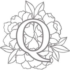 floral monogram letter q