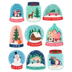 christmas snowglobe stickers