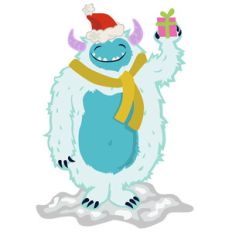 yeti in santa hat