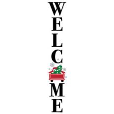 welcome red truck porch sign