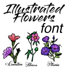 illustrated flowers dingbats