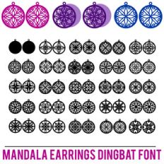 mandala earrings dingbat font