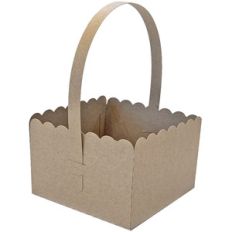 scallop edged basket with handle
