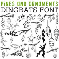 cg pine and ornaments dingbats