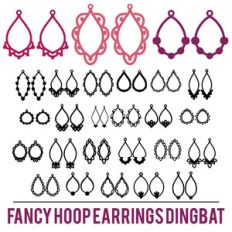 fancy hoop earrings dingbat font