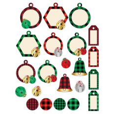 buffalo plaid and bells - tags