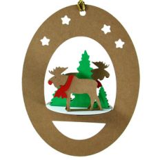 rudolph moose 3d oval hanging ornament