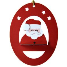 santa 3d oval hanging ornament