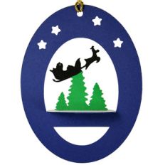 santa’s trip 3d oval hanging ornament