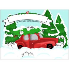 advent christmas car print 8x10