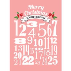 advent modern numbers print 8x10 pink