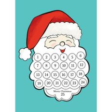 advent santa print 8x10 blue