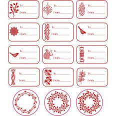 winter holiday gift label stickers