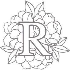floral monogram letter r