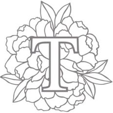 floral monogram letter t