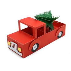 3d pickup truck with christmas tree