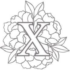 floral monogram letter x