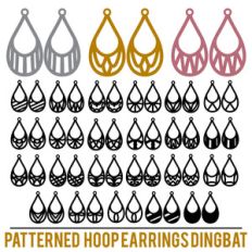 patterned hoop earrings dingbat font