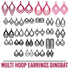 hoop earrings dingbat font