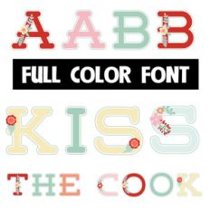 kiss the cook color font