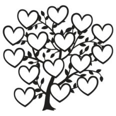 family tree 15 hearts
