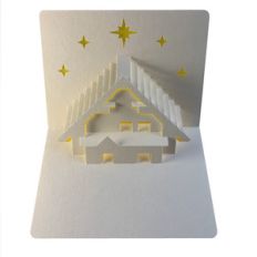winter chalet popup card