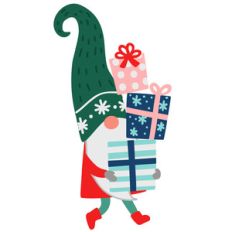 gnome with christmas presents