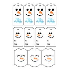 snowman print and cut tags