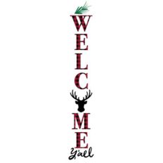 welcome y'all buffalo plaid porch sign
