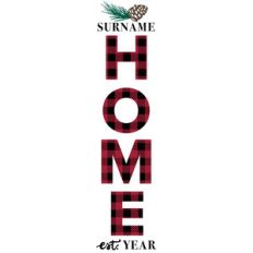 buffalo plaid home porch sign